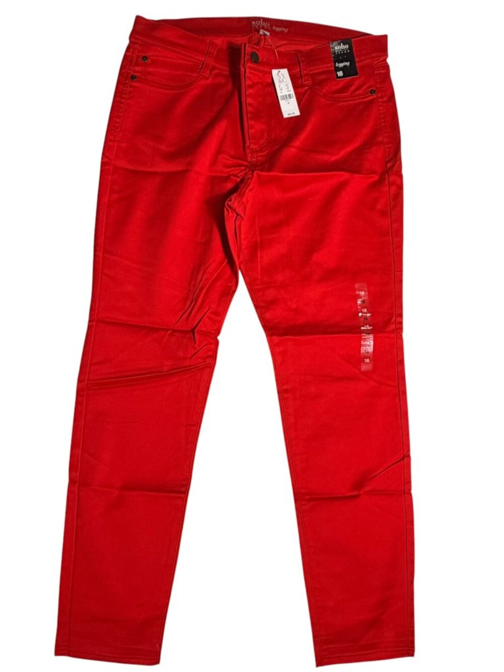 NWT New York & Co. SoHo Jeans, Red leggings, SZ 18